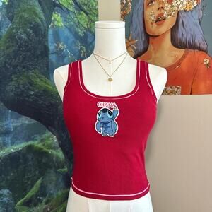 red stitch ohana tank top y2k cartooncore size m/l